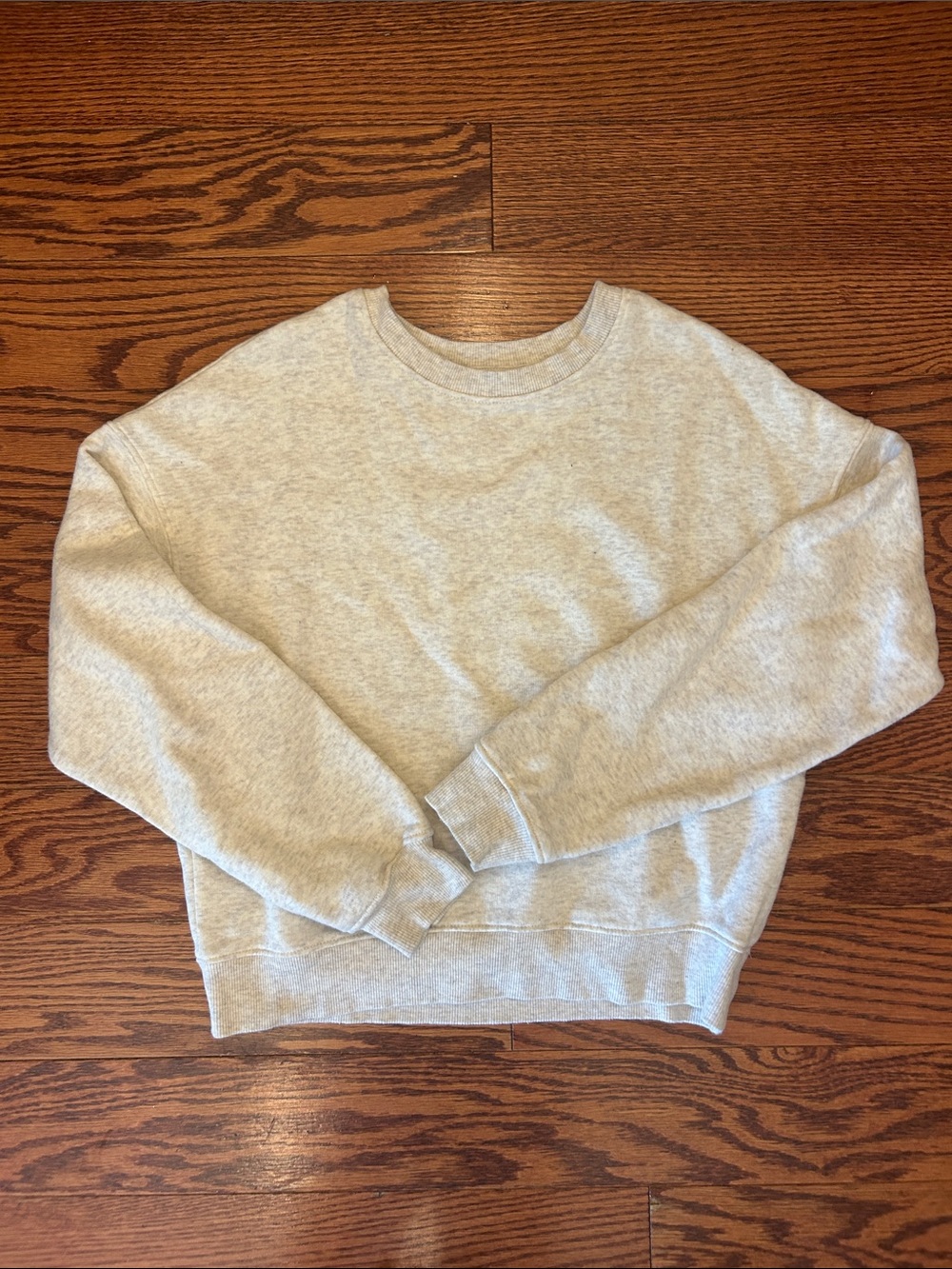 Girls Cropped Crewneck Sweater - Light Heather Gray